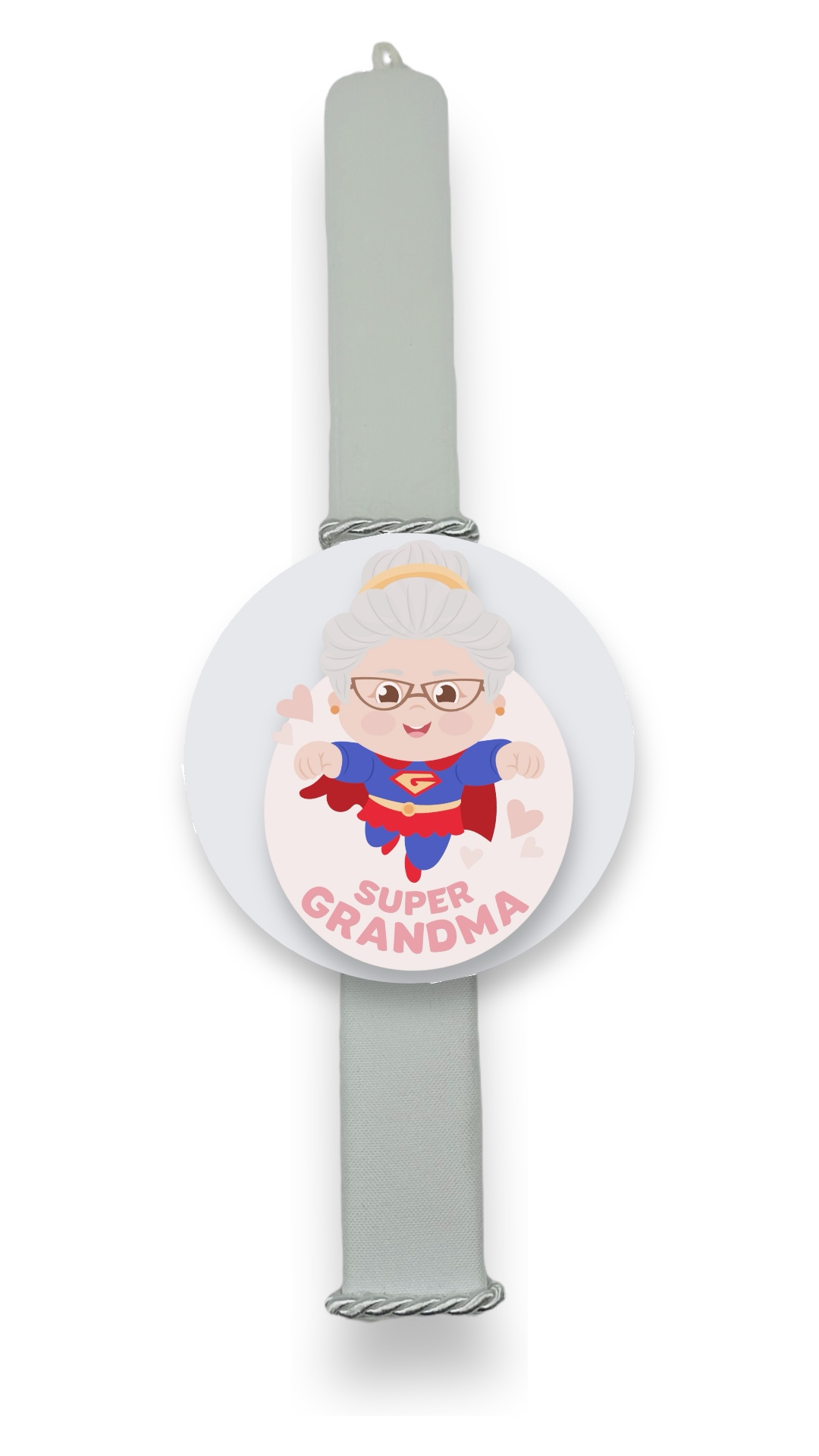 EASLOVED240006 Πασχαλινή Λαμπάδα Bonjourbebe με Θέμα "Super Grandma" - Image 2