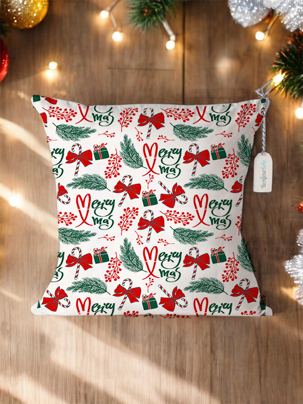 Χριστουγεννιάτικο Διακοσμητικό Μαξιλάρι με Γούρι (4040CHR202507a)