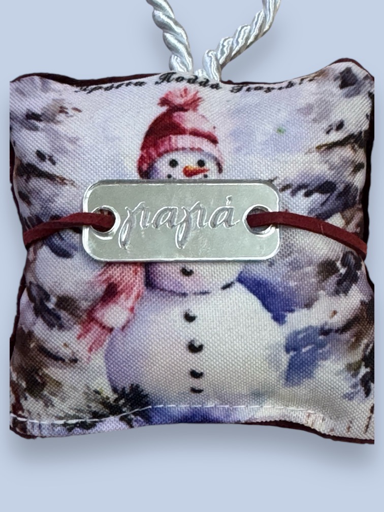 Χριστουγεννιάτικο Μαξιλαράκι "Snowman" με Βραχιολάκι και ευχετήρια κάρτα! - Image 4