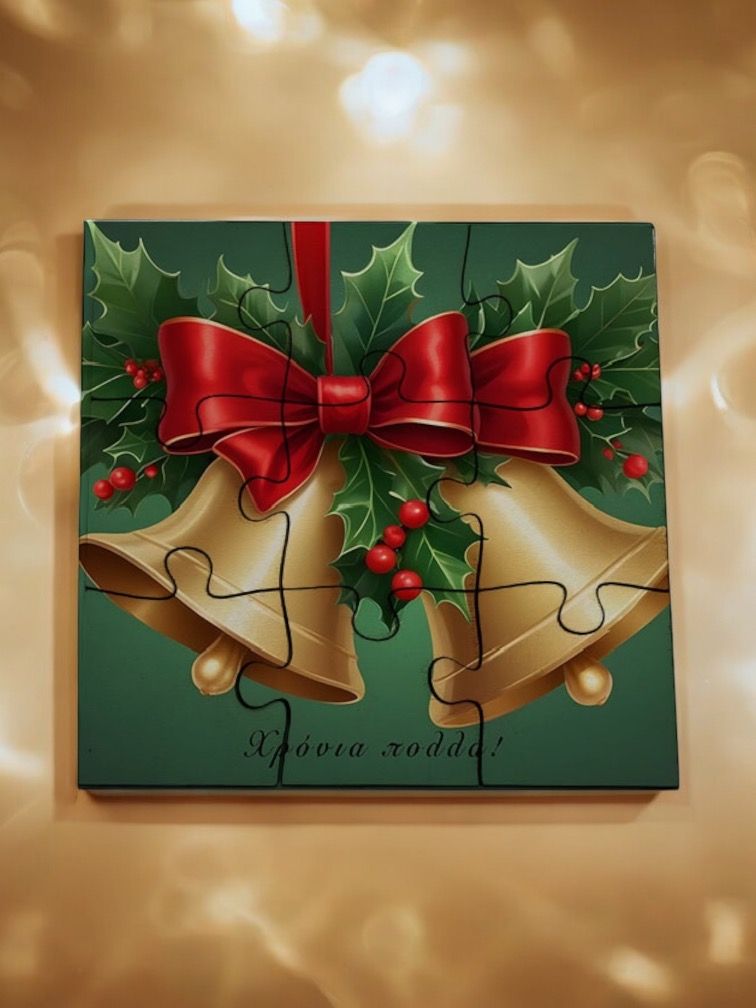 “Χριστουγεννιάτικο Ξύλινο Παζλ PUZZLE1515CHR202506a – Μοναδικό δώρο με ευχή και γούρι!”