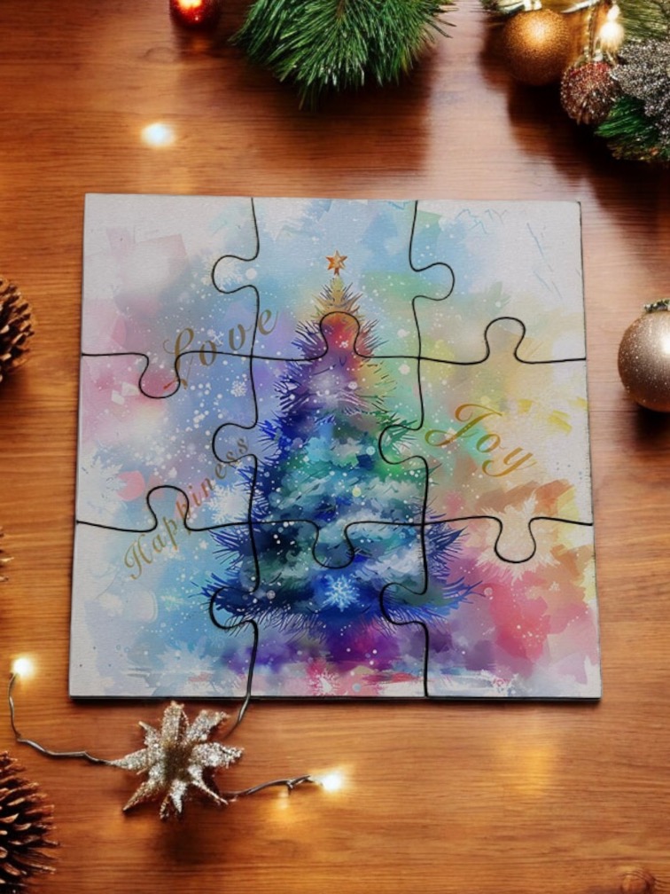 “Χριστουγεννιάτικο Ξύλινο Παζλ PUZZLE1515CHR202516a – Μοναδικό δώρο με ευχή και γούρι!”