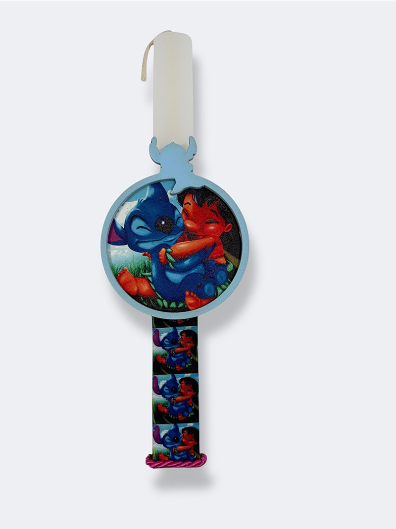 EASTER 24004 Πασχαλινή Λαμπάδα Bonjourbebe με Θέμα τους "Lilo&Stich"