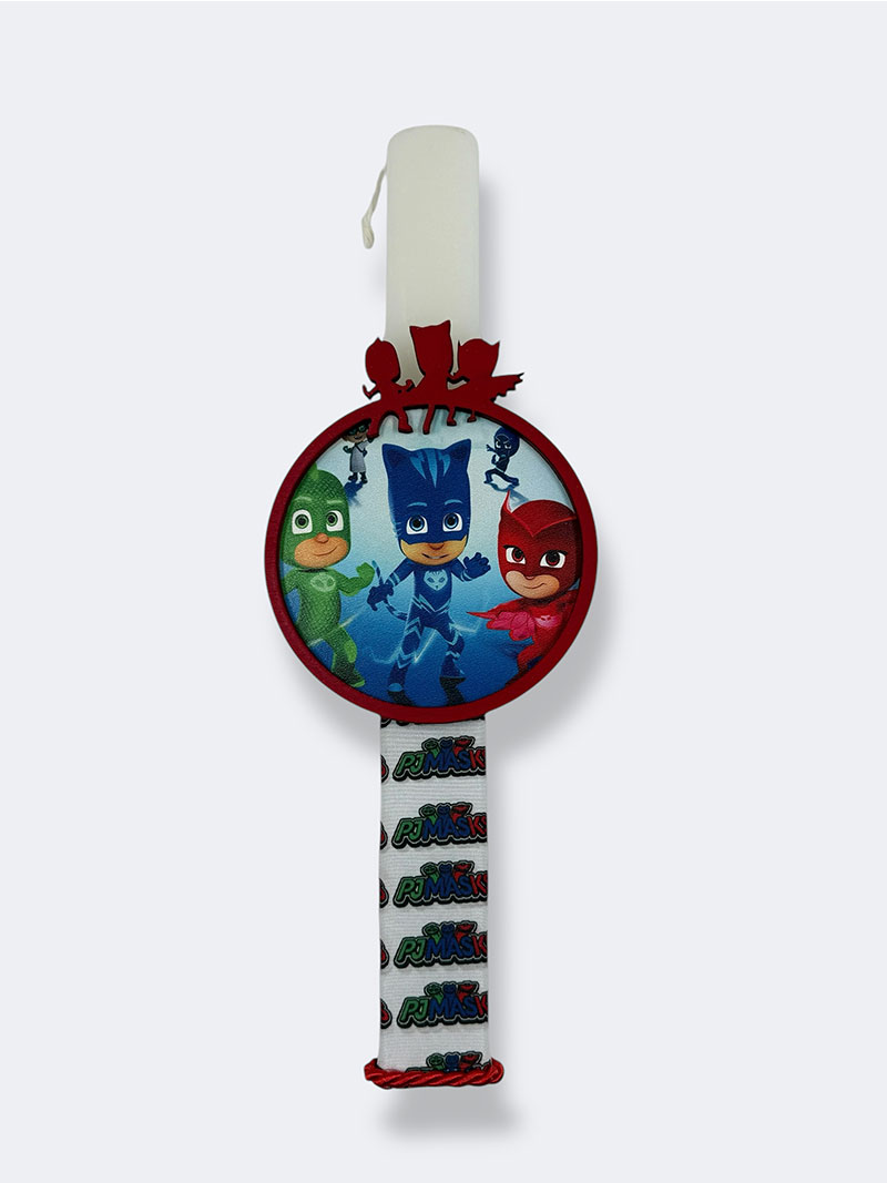 EASTER 24005 Πασχαλινή Λαμπάδα Bonjourbebe με Θέμα τον "PjMasks"